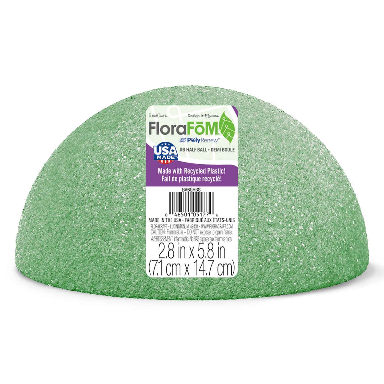 24 Pack: FloraCraft® FloraFōM® 6" Green Half Ball Foam